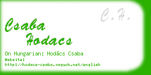 csaba hodacs business card